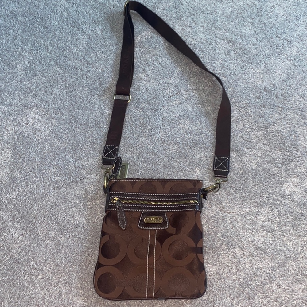 Coach brown cross body bag